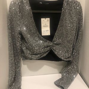 Zara Glitter Crop Top